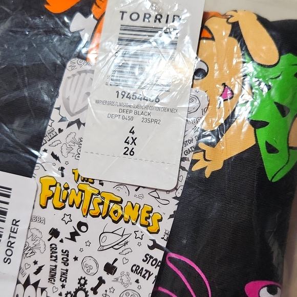 ❤️NWT VINTAGE TORRID TEE - FLINTSTONES LONG SLEEVE -PEBBLES, DINO GRAPHIC SHIRT - Picture 5 of 8
